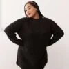 Noisy May Curve High Neck Knitted Jumper Dress In Black For Women