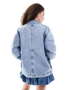 Noisy May Denim Slouchy Blazer In Light Wash For Women Light Blue 7 Noisy May Denim Slouchy Blazer In Light Wash For Women Light Blue -Noisy May Shop 206618023 3