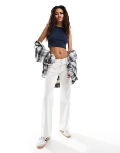 Noisy May Ribbed Tank Top With Contrast Seam Detail In Navy For Women -Noisy May Shop 206744285 4