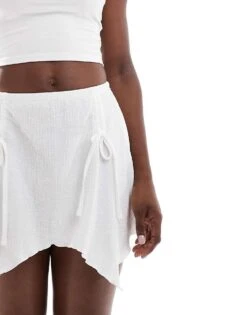 Noisy May Waterfall Mini Skirt In Cream For Women -Noisy May Shop 206744318 4