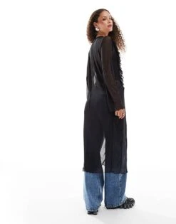 Noisy May Tie Front Maxi Cardigan In Black For Women -Noisy May Shop 206744364 2