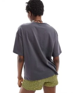 Noisy May Relaxed Fit T-shirt With Perfect Print In Dark Grey For Women -Noisy May Shop 206744501 4