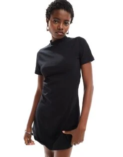 Noisy May Moch Neck Mini Skater Dress In Black For Women -Noisy May Shop 206744517 1 black 1