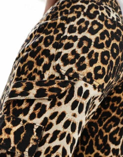 Noisy May Cargo Jeans In Leopard Print For Women Ecru -Noisy May Shop 206814910 4