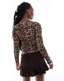 Noisy May Mesh Long Sleeve Top In Leopard Print For Women Natural 8 Noisy May Mesh Long Sleeve Top In Leopard Print For Women Natural -Noisy May Shop 206814911 4