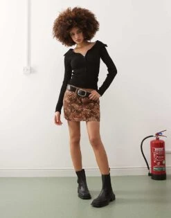 Noisy May Zip Through Open Collar Ribbed Cardigan In Black For Women -Noisy May Shop 206879417 3