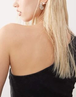 Noisy May One Shoulder Asymetric Hem Top In Washed Black For Women -Noisy May Shop 206879543 3