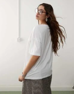 Noisy May Oversized T-shirt With Hot Cofffee Print In White For Women -Noisy May Shop 206879726 4