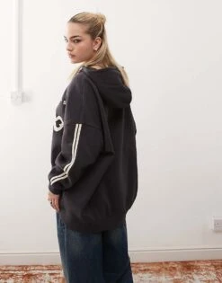 Noisy May Oversized Hoodie With Colorado Print In Black For Women Obsidian -Noisy May Shop 206894499 3