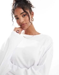 Noisy May Bell Sleeve Top In White For Women Bright White -Noisy May Shop 206897539 3