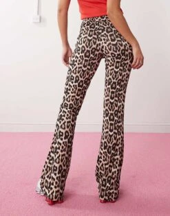 Noisy May High Waisted Trouser In Leopard Print For Women Natural -Noisy May Shop 207011091 3