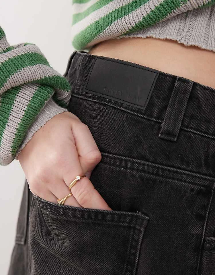 Noisy May Denim Culottes In Washed Black For Women 2 Noisy May Denim Culottes In Washed Black For Women - Image 2