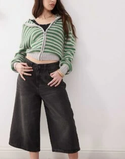 Noisy May Denim Culottes In Washed Black For Women 8 Noisy May Denim Culottes In Washed Black For Women -Noisy May Shop 207190204 3