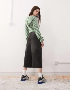 Noisy May Denim Culottes In Washed Black For Women 10 Noisy May Denim Culottes In Washed Black For Women -Noisy May Shop 207190204 5