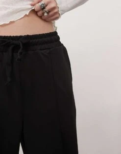 Noisy May Wide Leg Jogger With Side Stripe In Black For Women -Noisy May Shop 207190211 5