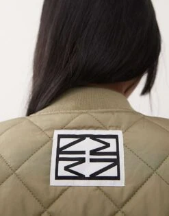 Noisy May Quilted Longline Jacket In Sage For Women Green -Noisy May Shop 207372355 3