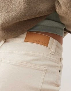 Noisy May Moni High Waisted Denim Shorts In Cream For Women -Noisy May Shop 207372422 5