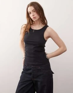 Noisy May Tank Top In Black For Women