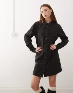 Noisy May Long Sleeve Denim Dress In Black For Women Black Denim 9 Noisy May Long Sleeve Denim Dress In Black For Women Black Denim -Noisy May Shop 207372462 1 blackdenim 1
