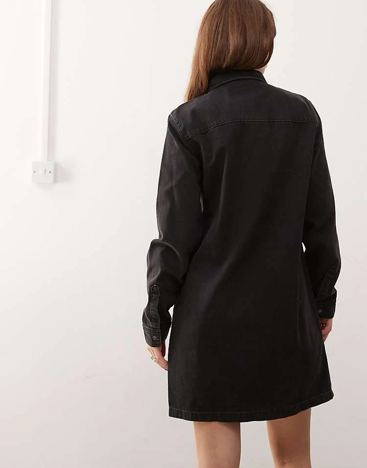 Noisy May Long Sleeve Denim Dress In Black For Women Black Denim 4 Noisy May Long Sleeve Denim Dress In Black For Women Black Denim - Image 4