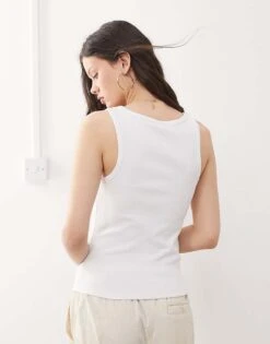 Noisy May Tank Top In White For Women Bright White -Noisy May Shop 207372478 3