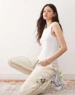 Noisy May Tank Top In White For Women Bright White -Noisy May Shop 207372478 4