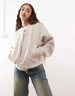 Noisy May Lightweight Bomber Jacket In Beige For Women 9 Noisy May Lightweight Bomber Jacket In Beige For Women -Noisy May Shop 207372636 1 beige 1