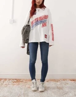 Noisy May Jen Push Up Jeans In Dark Blue Wash For Women