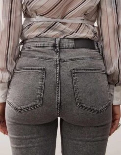 Noisy May Sallie High Waisted Flare Jeans In Light Grey For Women Light Greu -Noisy May Shop 207372744 4