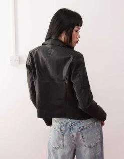 Noisy May Leather Look Jacket In Black For Women -Noisy May Shop 207372748 3