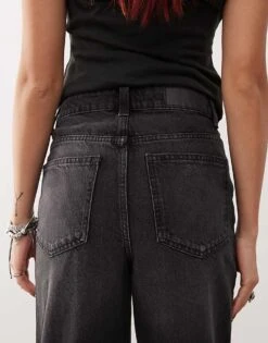 Noisy May Pixie High Waist Boyfriend Jeans In Washed Black For Women -Noisy May Shop 207376614 4