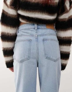 Noisy May Pixie High Waist Boyfriend Jeans In Light Blue Wash For Women Light Blue Denim -Noisy May Shop 207376694 5