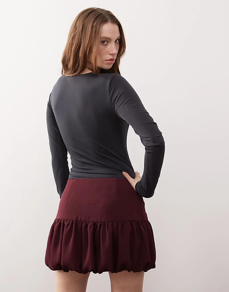 Noisy May Long Sleeve Bodysuit In Charcoal For Women Dark Grey 2 Noisy May Long Sleeve Bodysuit In Charcoal For Women Dark Grey - Image 2