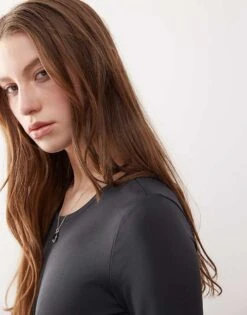 Noisy May Long Sleeve Bodysuit In Charcoal For Women Dark Grey 8 Noisy May Long Sleeve Bodysuit In Charcoal For Women Dark Grey -Noisy May Shop 207381240 4