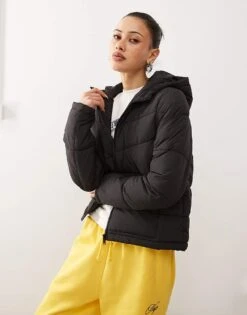 Noisy May Hooded Puffer Jacket In Black For Women -Noisy May Shop 207417310 3