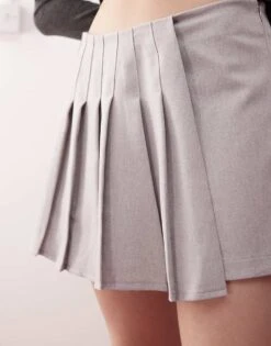 Noisy May Mini Pleated Skort In Grey For Women -Noisy May Shop 207455034 3