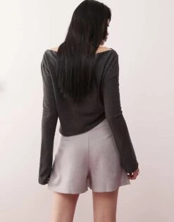 Noisy May Mini Pleated Skort In Grey For Women -Noisy May Shop 207455034 4