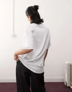 Noisy May Oversize T-shirt With Kiss Me Print In White For Women Bright White -Noisy May Shop 207455114 3