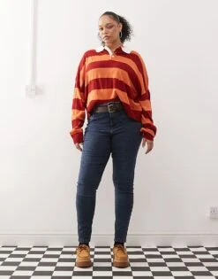 Noisy May Curve Skinny Jeans In Dark Blue For Women 11 Noisy May Curve Skinny Jeans In Dark Blue For Women -Noisy May Shop 207549959 1 darkblue 1