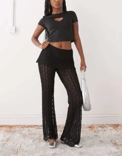 Noisy May Lace Skirt Over Trousers In Black For Women -Noisy May Shop 207653252 1 black 1