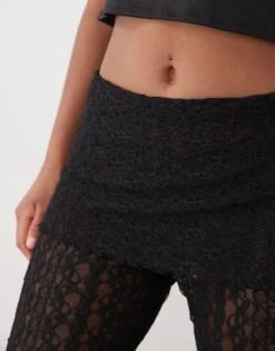 Noisy May Lace Skirt Over Trousers In Black For Women -Noisy May Shop 207653252 3