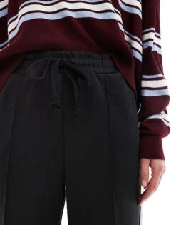 Noisy May Tall Wide Leg Jogger With Side Stripe In Black For Women -Noisy May Shop 207755668 4