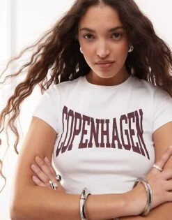 Noisy May Baby Tee With Cph Graphic In White For Women -Noisy May Shop 208054443 4